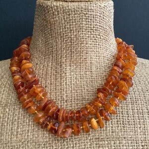 Vintage genuine Baltic Amber Beaded Necklace
